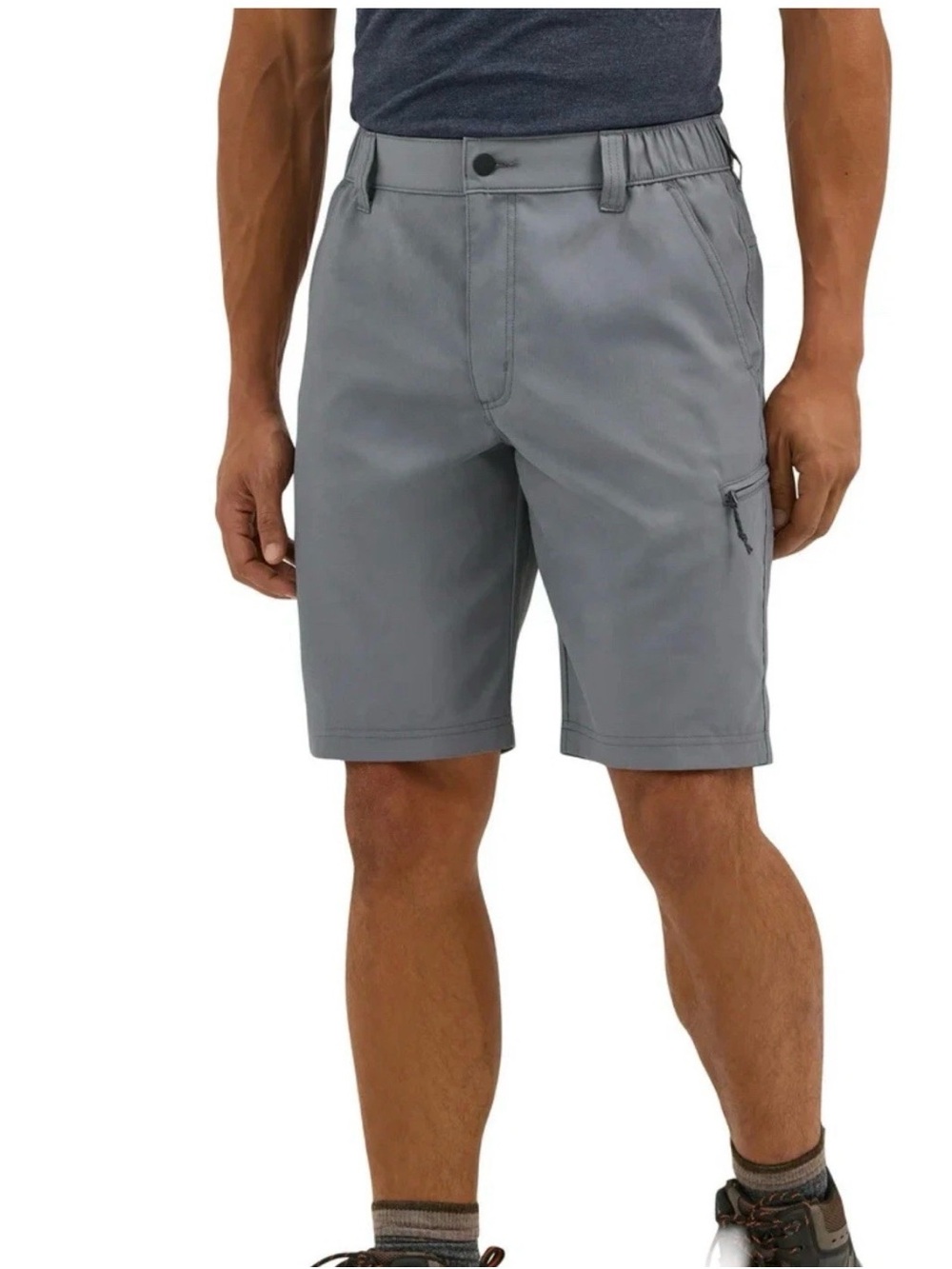 2 COUNT - Wrangler Men's Zip Cargo Pockets, Side Elastic Waist Shorts - Size 48